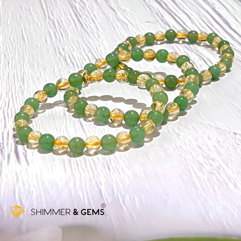 Luck In Money Bracelet (Citrine & Aventurine) 6Mm
