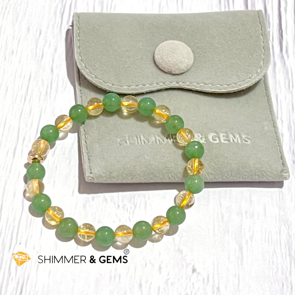 Luck In Money Bracelet (Citrine & Aventurine) 6Mm