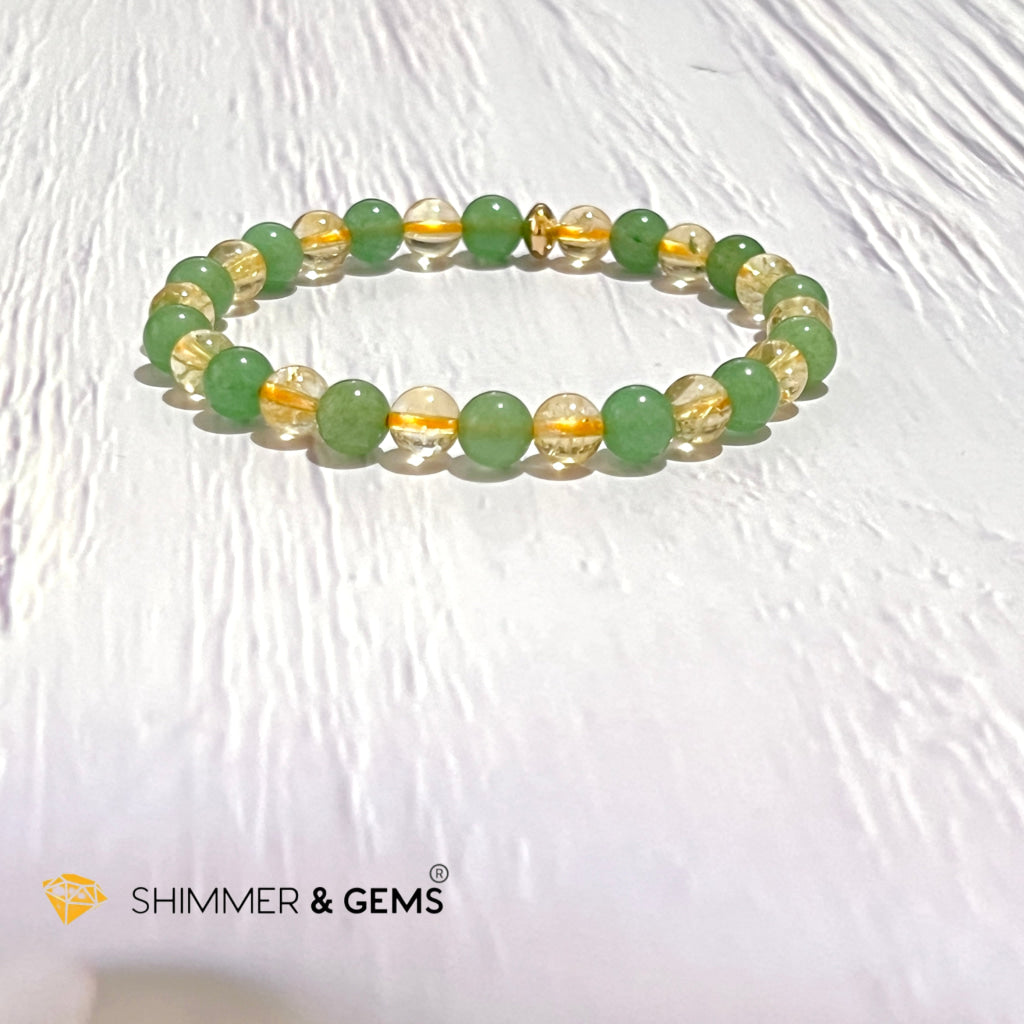 Luck In Money Bracelet (Citrine & Aventurine) 6Mm