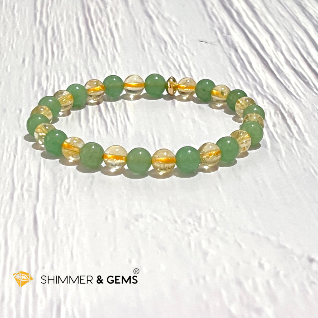 Luck In Money Bracelet (Citrine & Aventurine) 6Mm