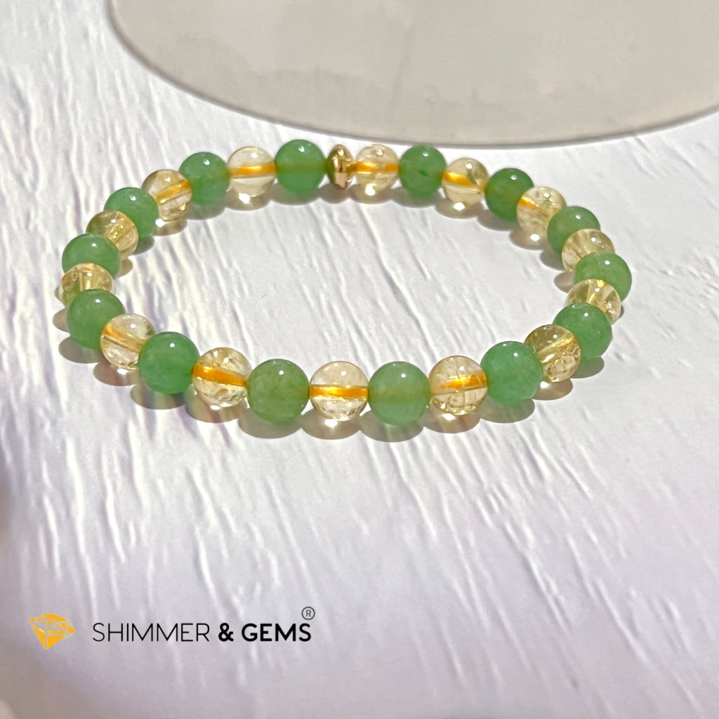 Luck In Money Bracelet (Citrine & Aventurine) 6Mm