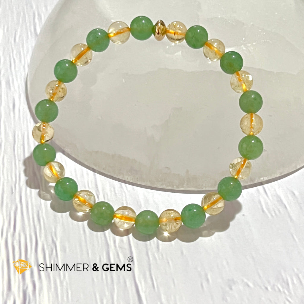 Luck In Money Bracelet (Citrine & Aventurine) 6Mm