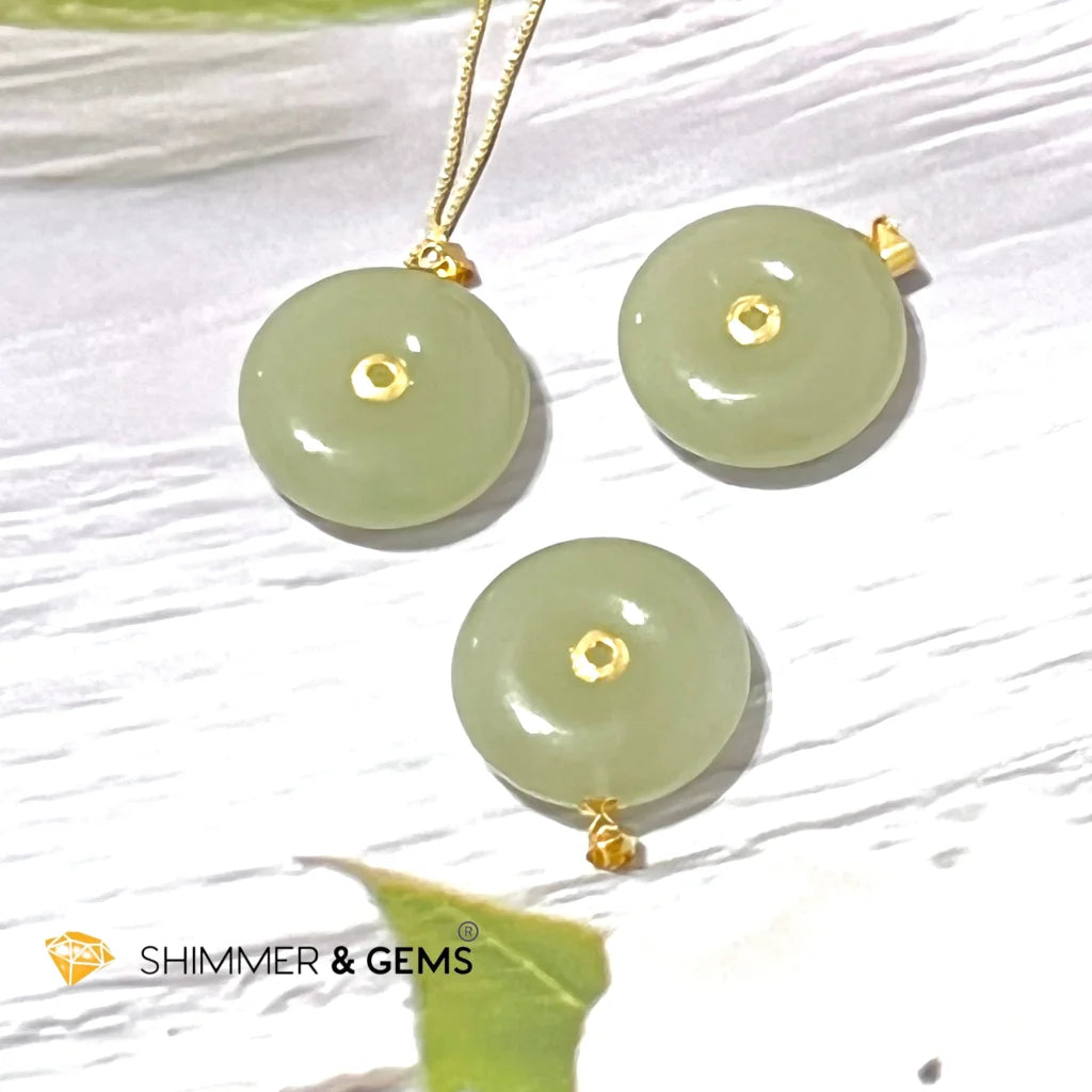 “Lucky Coin” Jade 18K Gold Pendant (20mm)