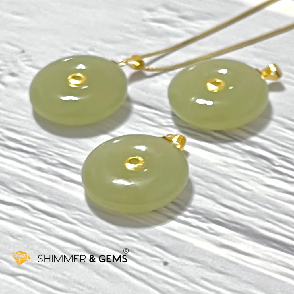 “Lucky Coin” Jade 18K Gold Pendant (20mm)
