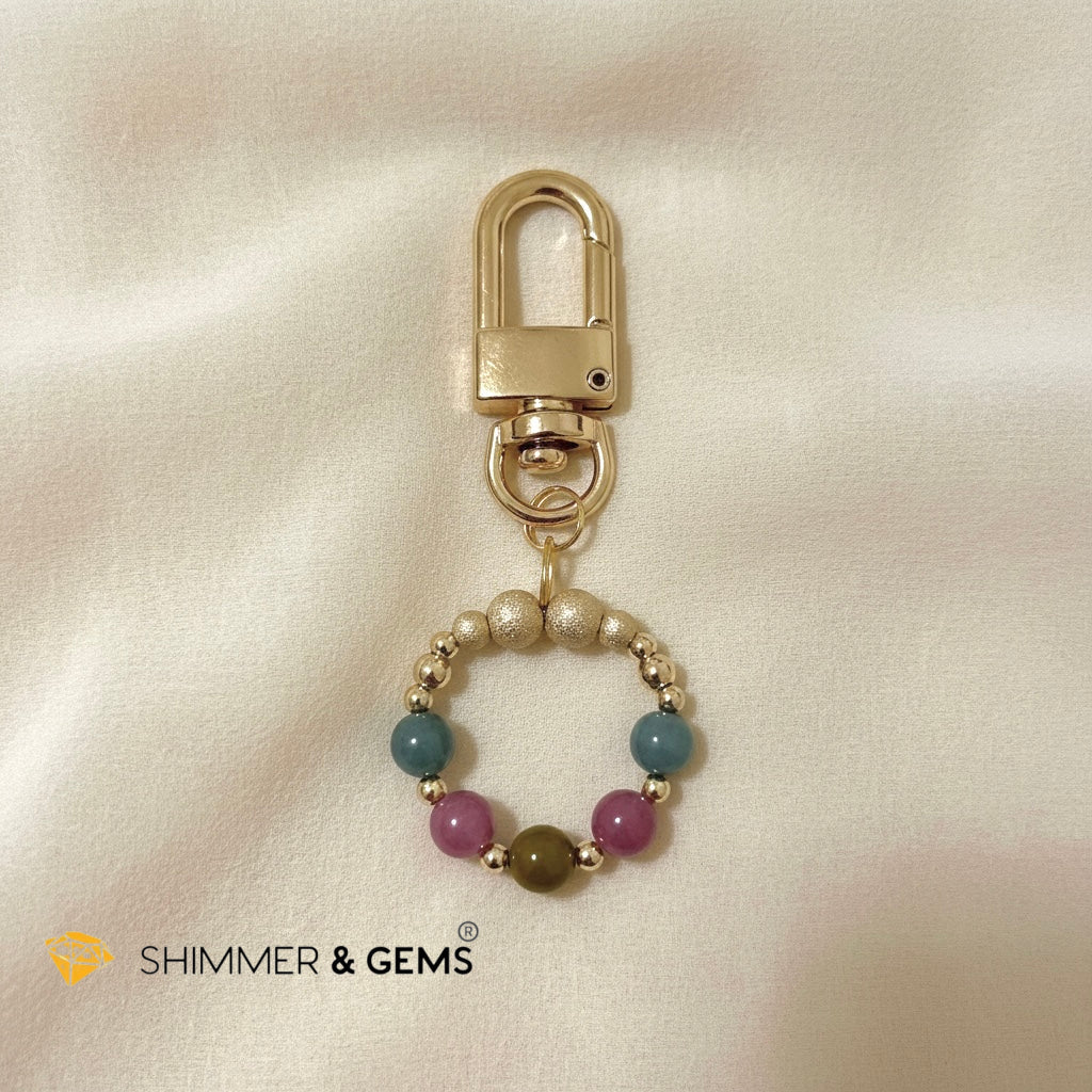Macaron Tourmaline Stress Release Bag Charm in 14k Gold Filled by Audrey