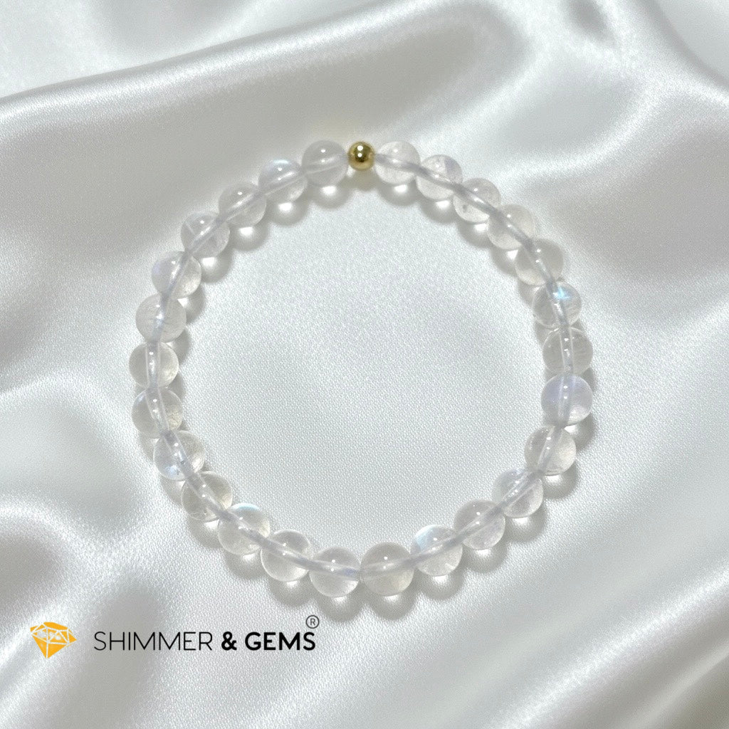 Madagascar Shiny Rainbow Moonstone Premium Grade 6mm (Limited Stocks) Rare
