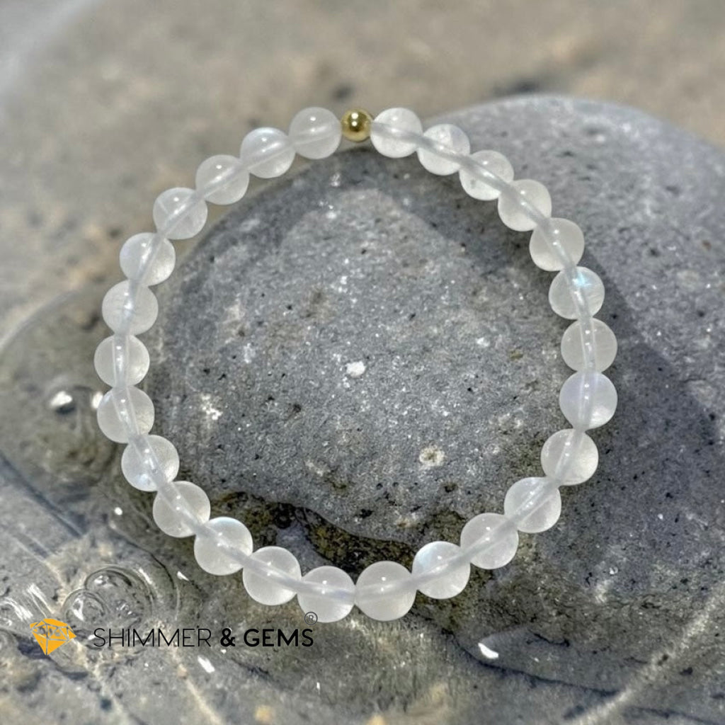 Madagascar Shiny Rainbow Moonstone Premium Grade 6mm (Limited Stocks) Rare