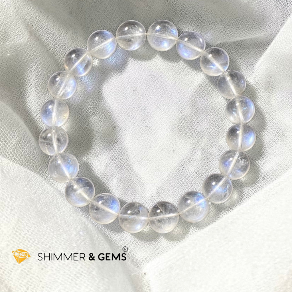 Madagascar Shiny Rainbow Moonstone Premium Grade 8mm Bracelet (Rare)