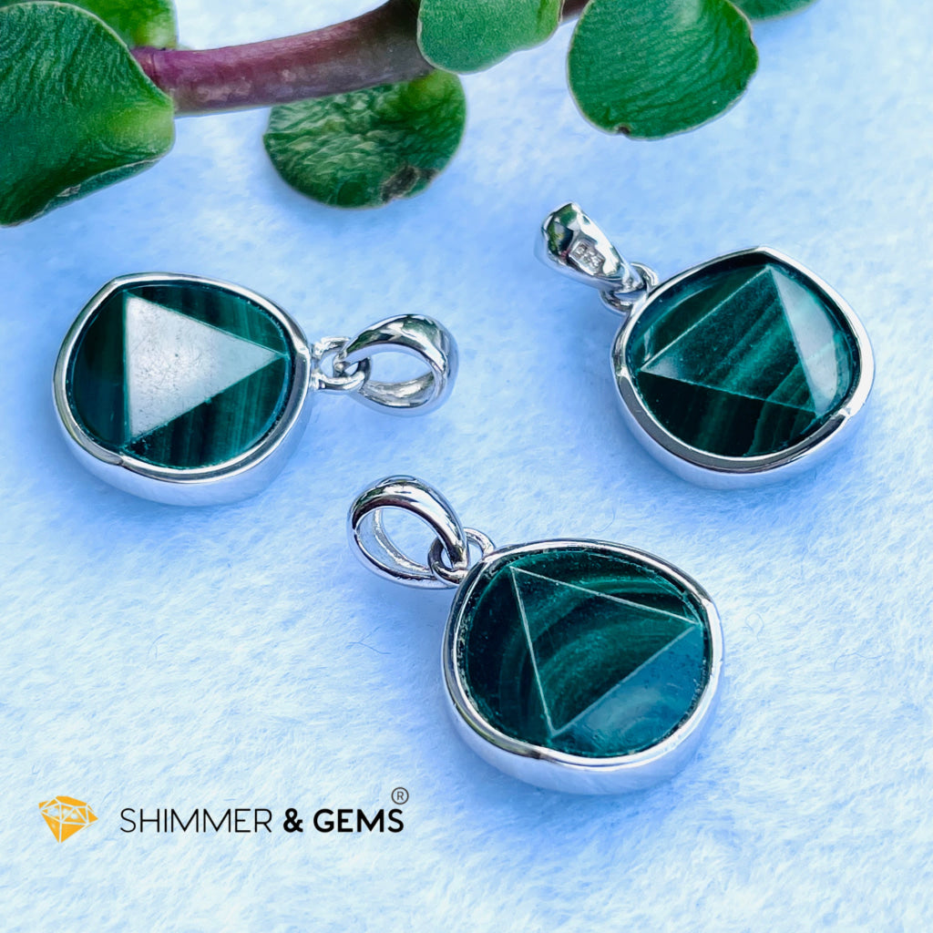 Star Of David Malachite 12Mm Pendants 925 Silver Charms &