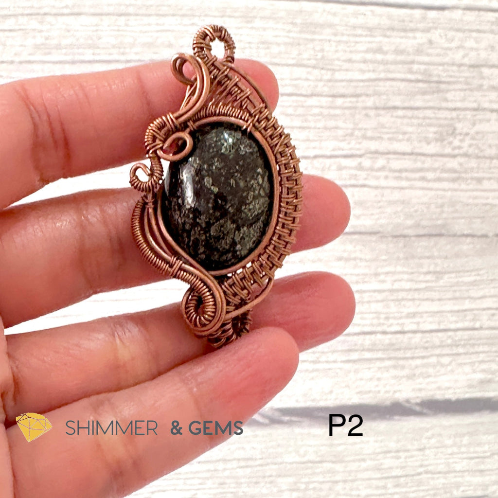 Marcasite (Silver Pyrite) Wire-wrapped Pendant (40-50mm)