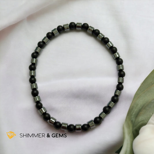 Matte Black Onyx & Hematite Bracelet (Men & Women)