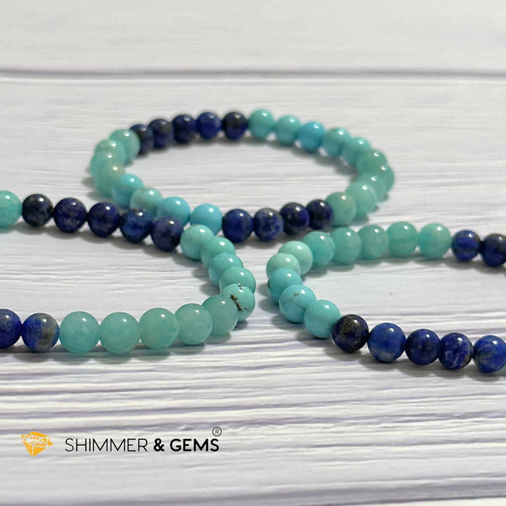 Mental Clarity Remedy Bracelet (Amazonite, Turquoise, Lapis Lazuli 6mm)