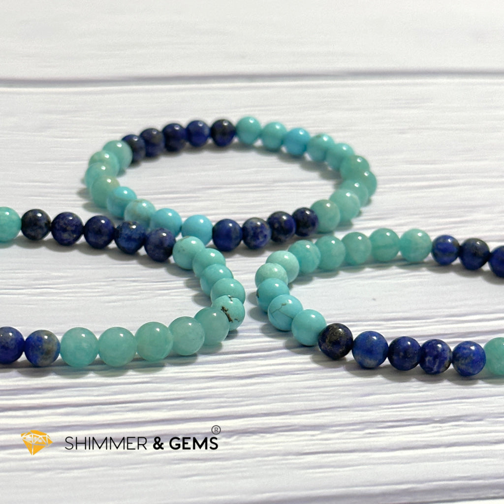 Mental Clarity Remedy Bracelet (Amazonite, Turquoise, Lapis Lazuli 6mm)