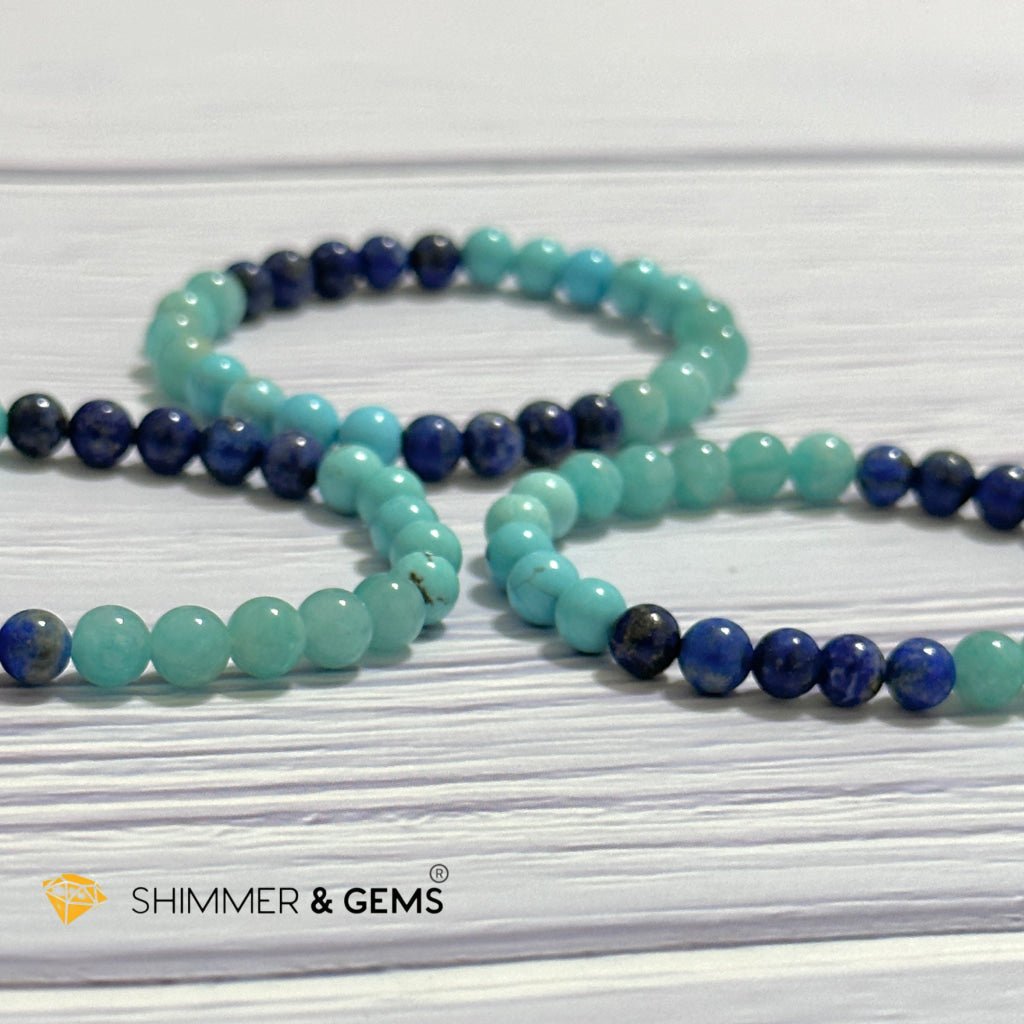 Mental Clarity Remedy Bracelet (Amazonite, Turquoise, Lapis Lazuli 6mm)