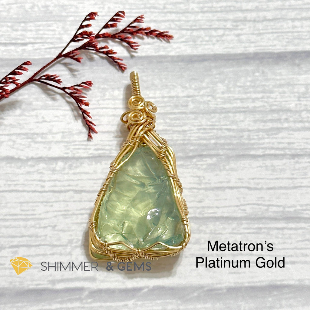 Metatrons Platinum Gold Andara Pendant Wire-Wrapped
