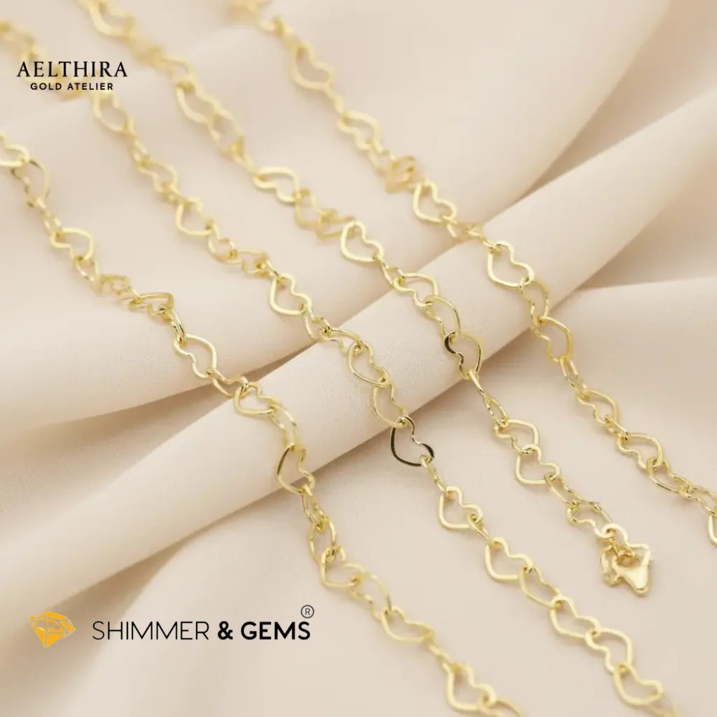 Mini Heart Chain 14k Gold Filled Necklace (2.8mm 18 + 2”) 16-20”