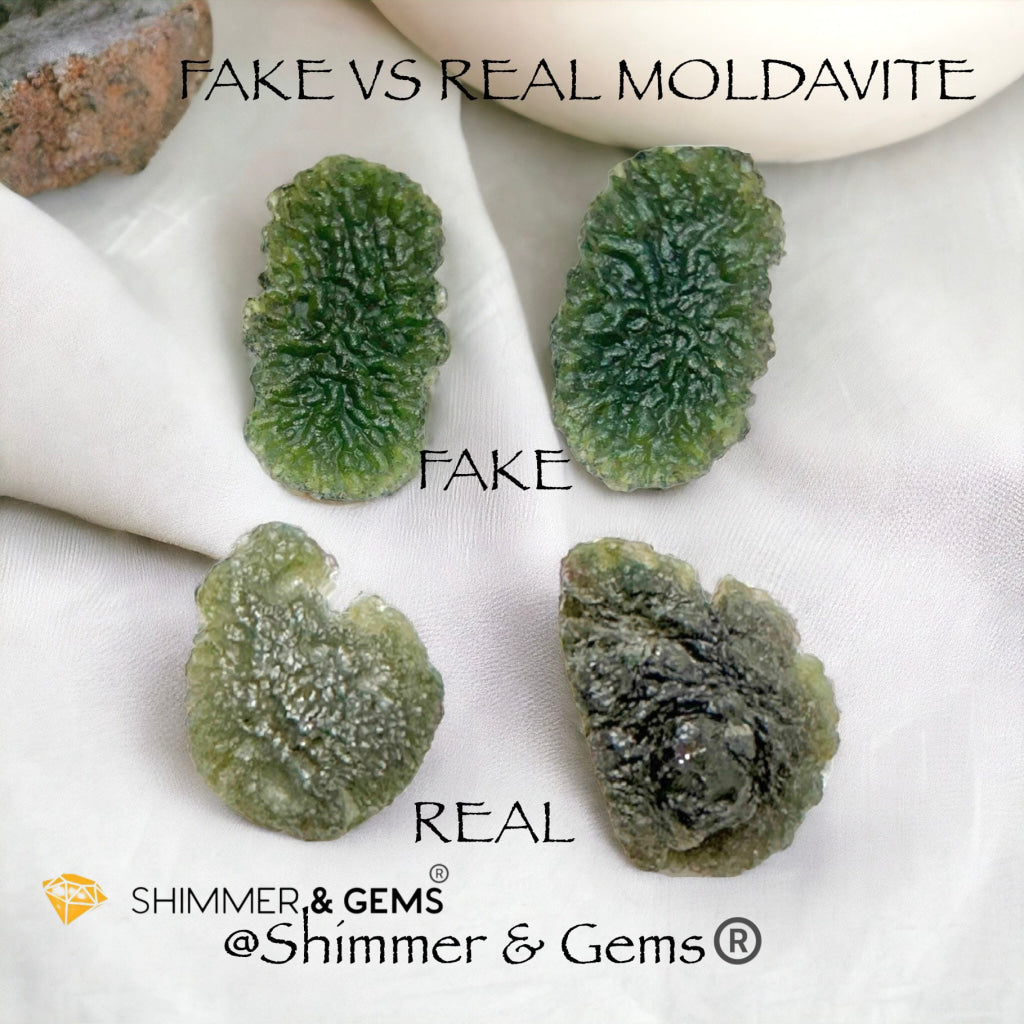Moldavite (Natural) 925 Silver Pendant (Czech Republic) 25mm