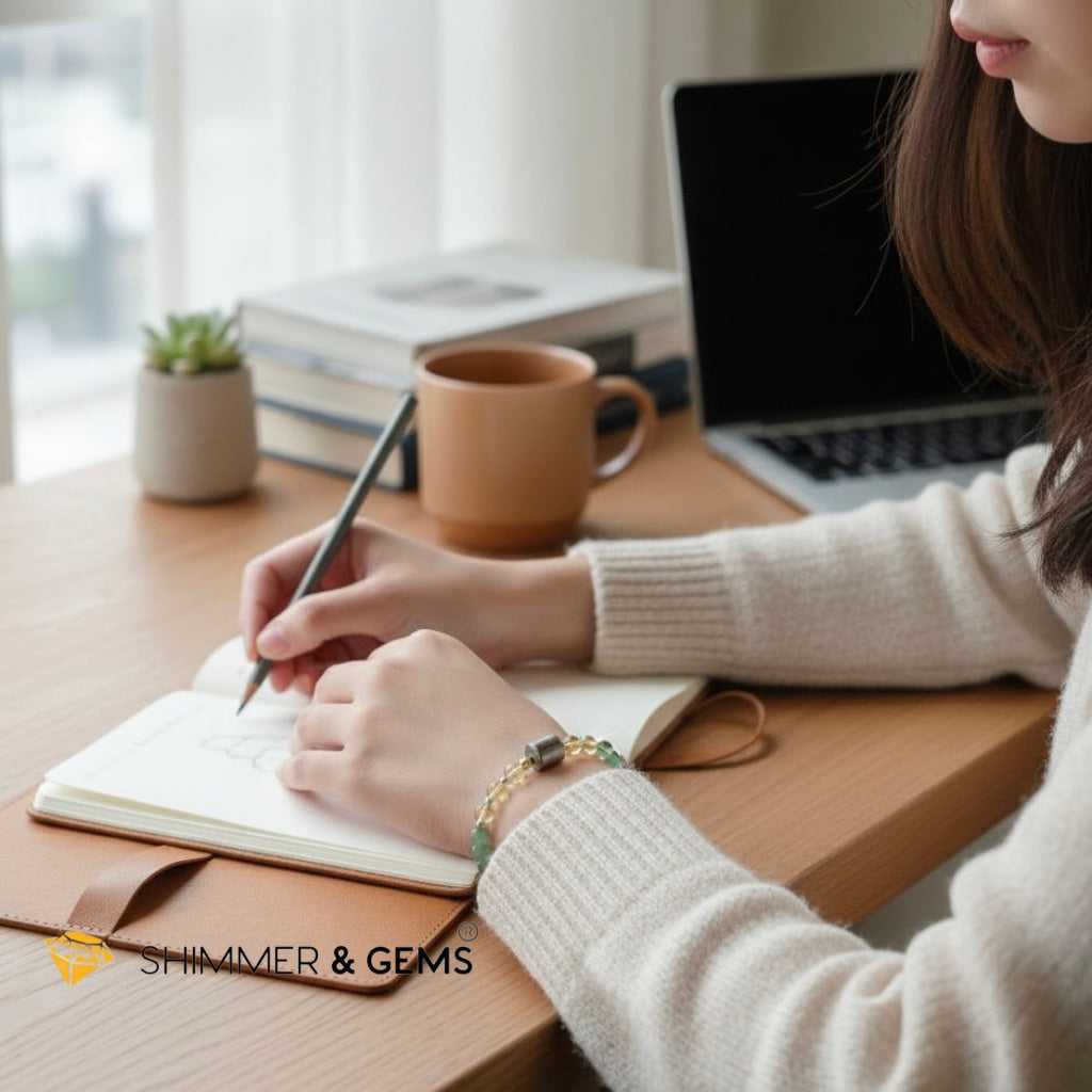 Money Catcher Bracelet
(Pyrite, 6mm Citrine, Green Aventurine, 14K Gold Filled)*