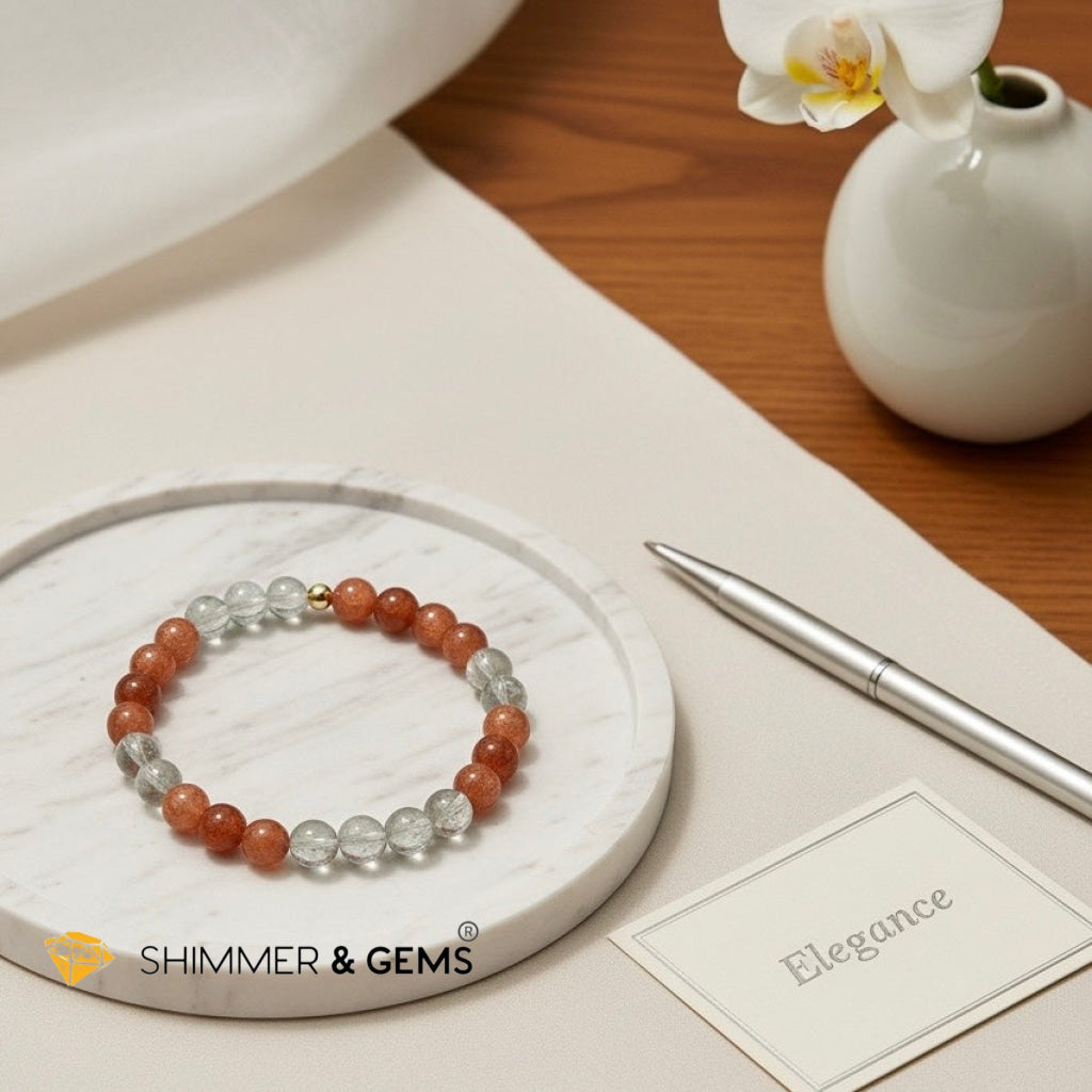 Money Leak Protection Arusha Sunstone 6mm Bracelet (Premium) AAAA Grade