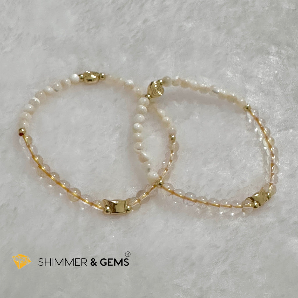 Monkey Animal Zodiac 2024 Goodluck Bracelet (Mother Pearl & Citrine) Feng Shui