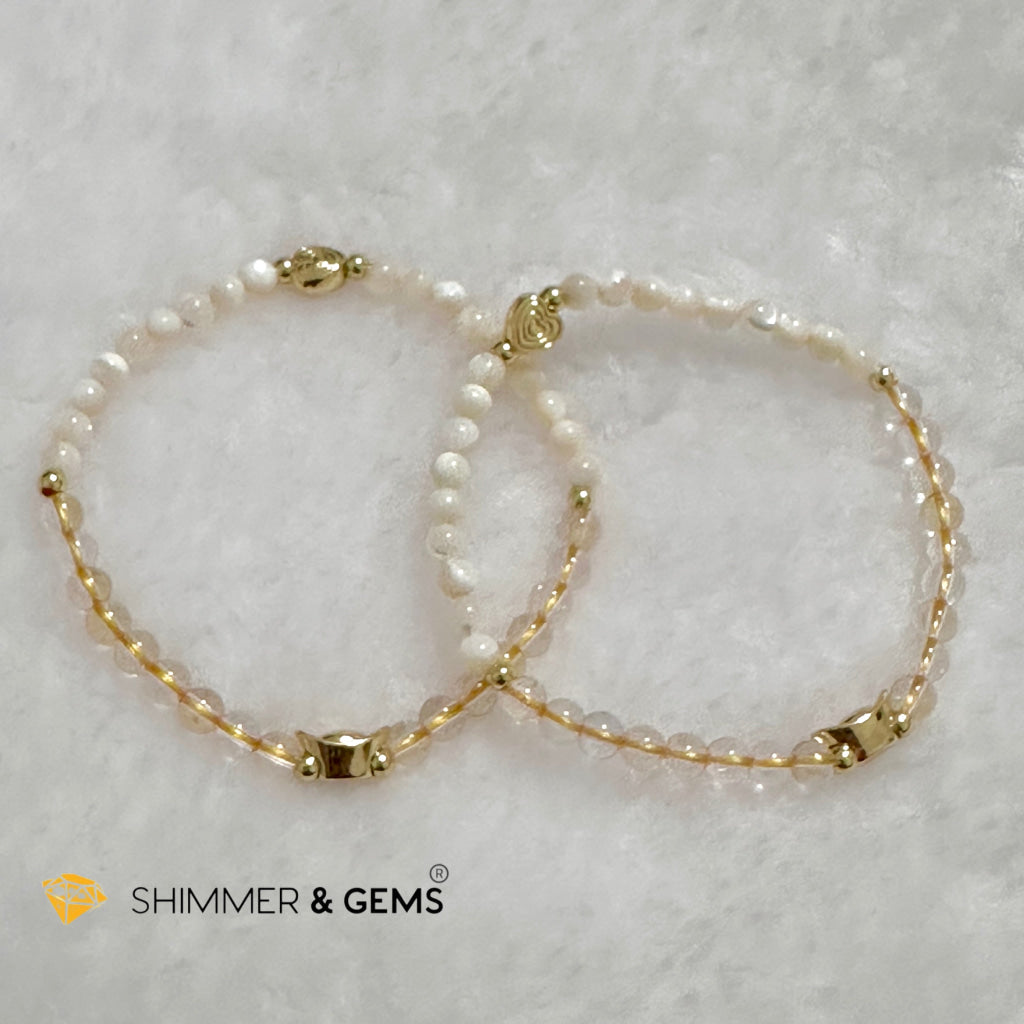 Monkey Animal Zodiac 2024 Goodluck Bracelet (Mother Pearl & Citrine) Feng Shui