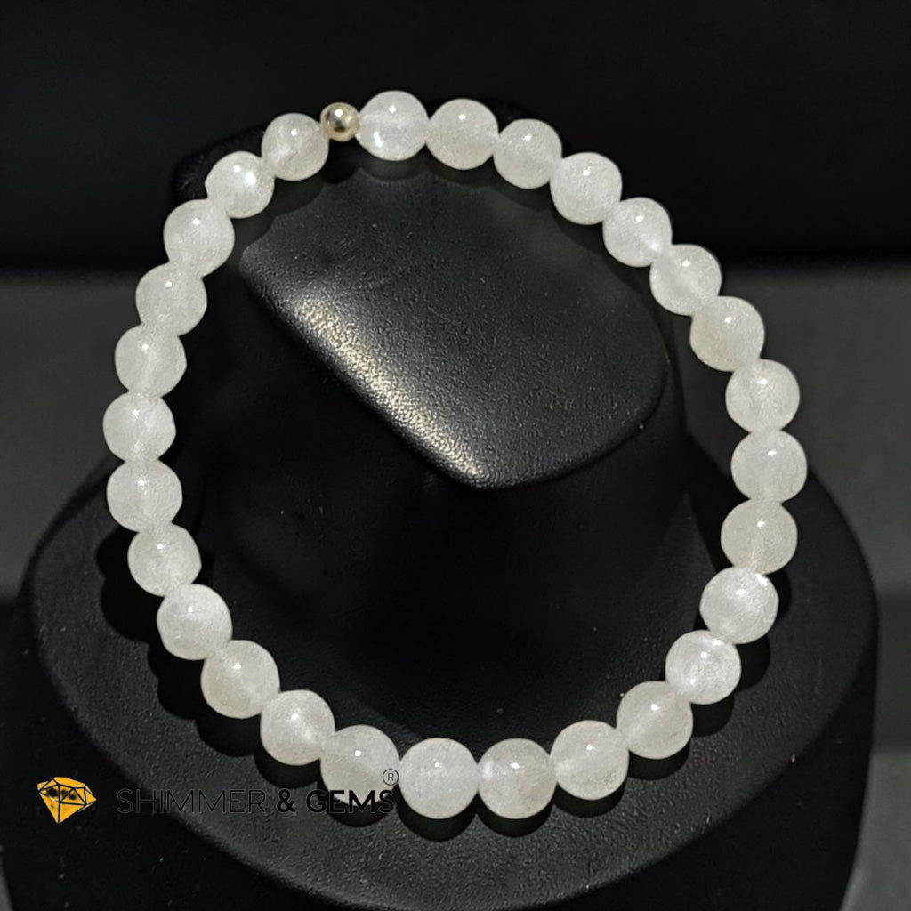 Moonstone AA Grade 6mm Bracelet with 14k gold filled bead