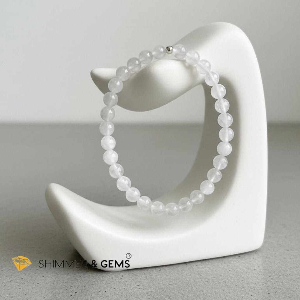 Moonstone AA Grade 6mm Bracelet with 14k gold filled bead