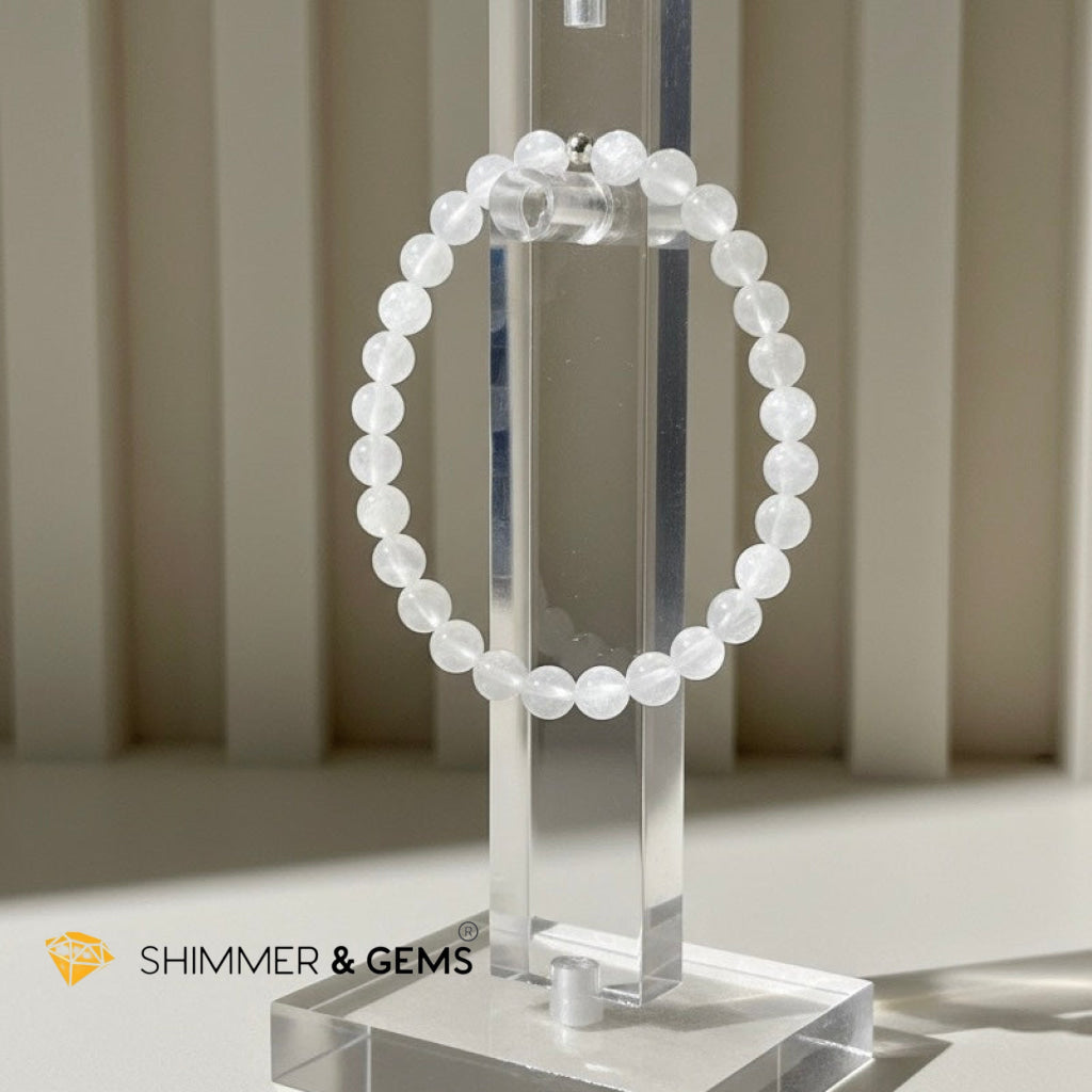 Moonstone AA Grade 6mm Bracelet with 14k gold filled bead