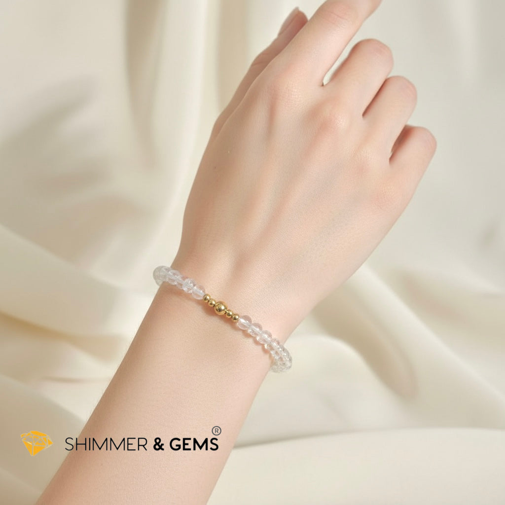 Moonstone Madagascar Premium Bracelet, 5mm with 14k Gold Filled