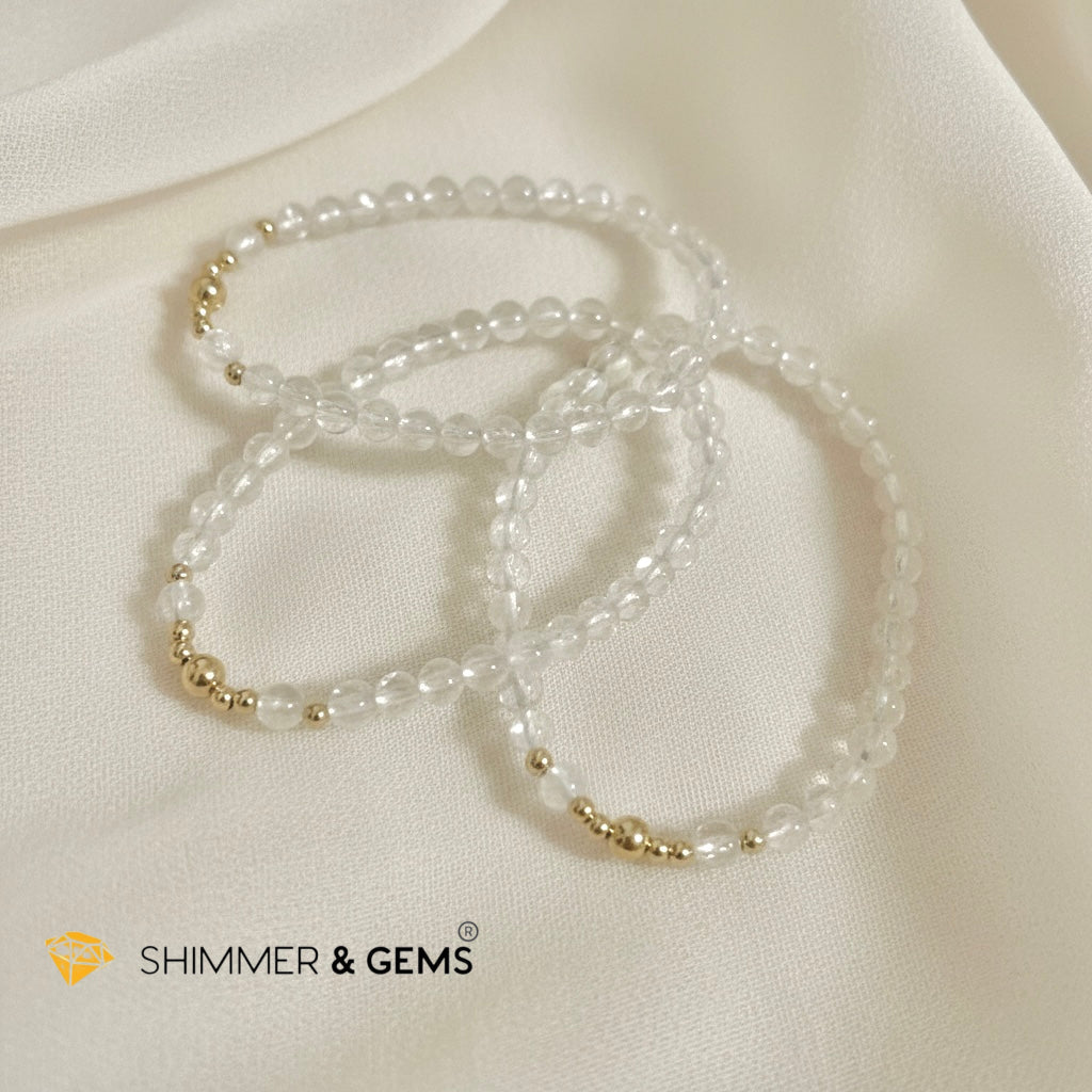 Moonstone Madagascar Premium Bracelet, 5mm with 14k Gold Filled