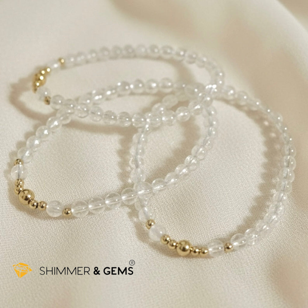 Moonstone Madagascar Premium Bracelet, 5mm with 14k Gold Filled