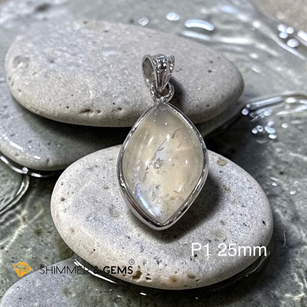 Moonstone Pendant 925 Silver (Marquise & Drop)