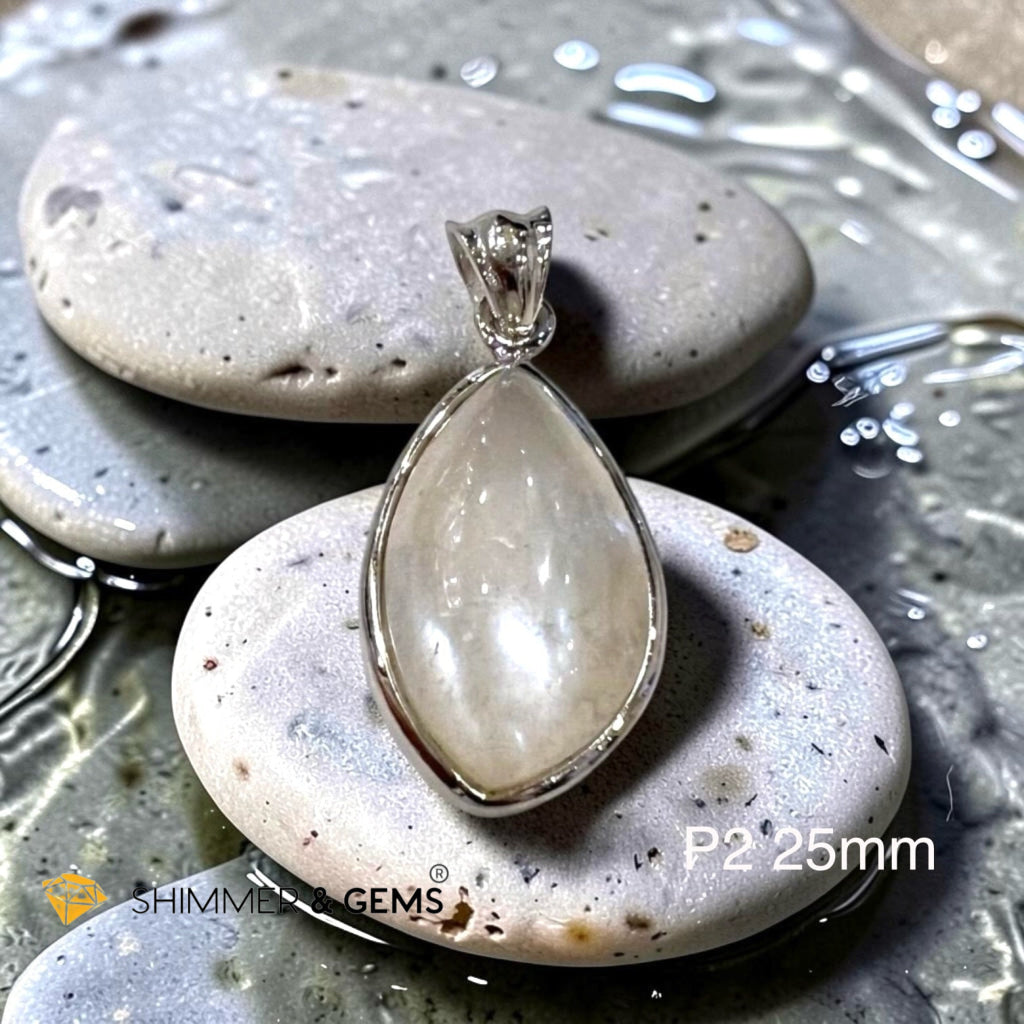 Moonstone Pendant 925 Silver (Marquise & Drop)