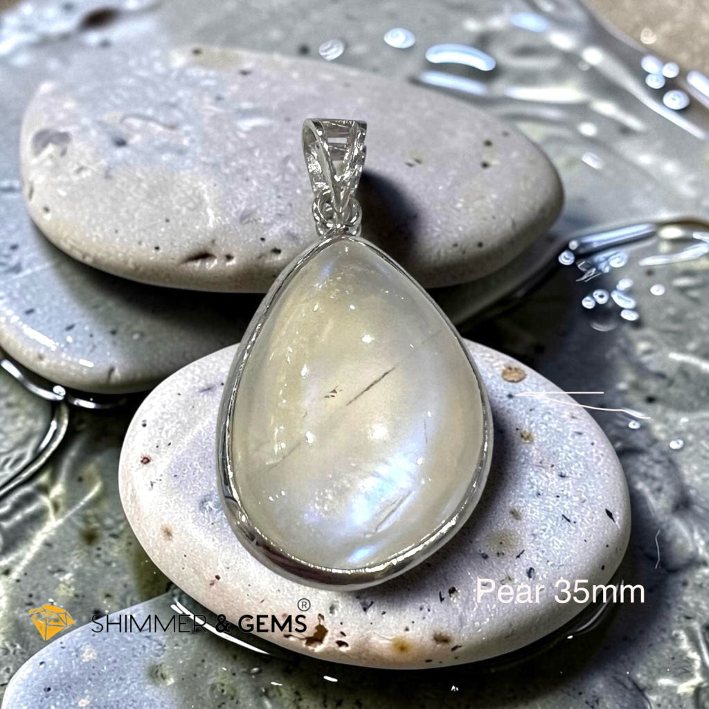 Moonstone Pendant 925 Silver (Marquise & Drop)