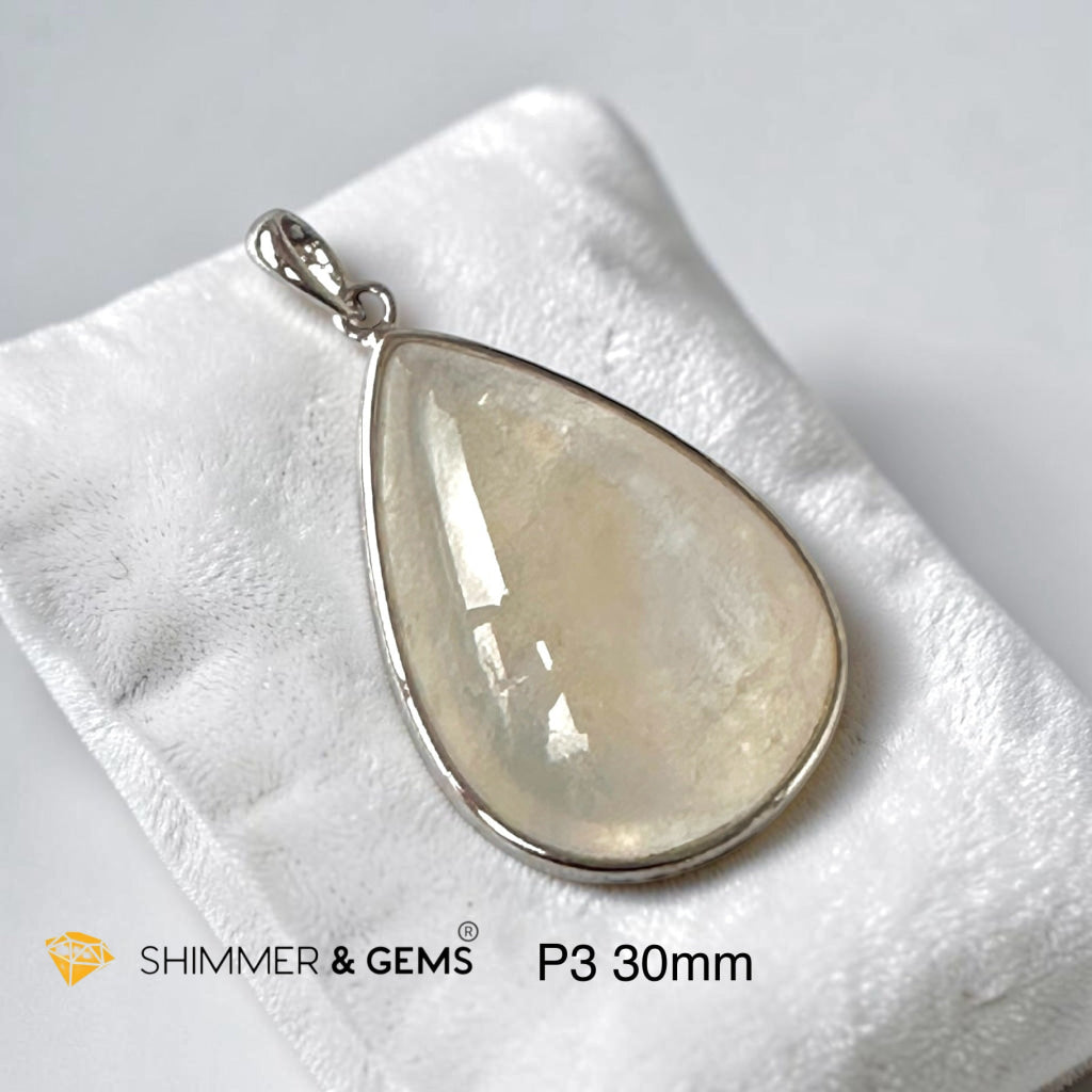 Moonstone Premium Pendant in 925 Silver (Smooth Flow)
