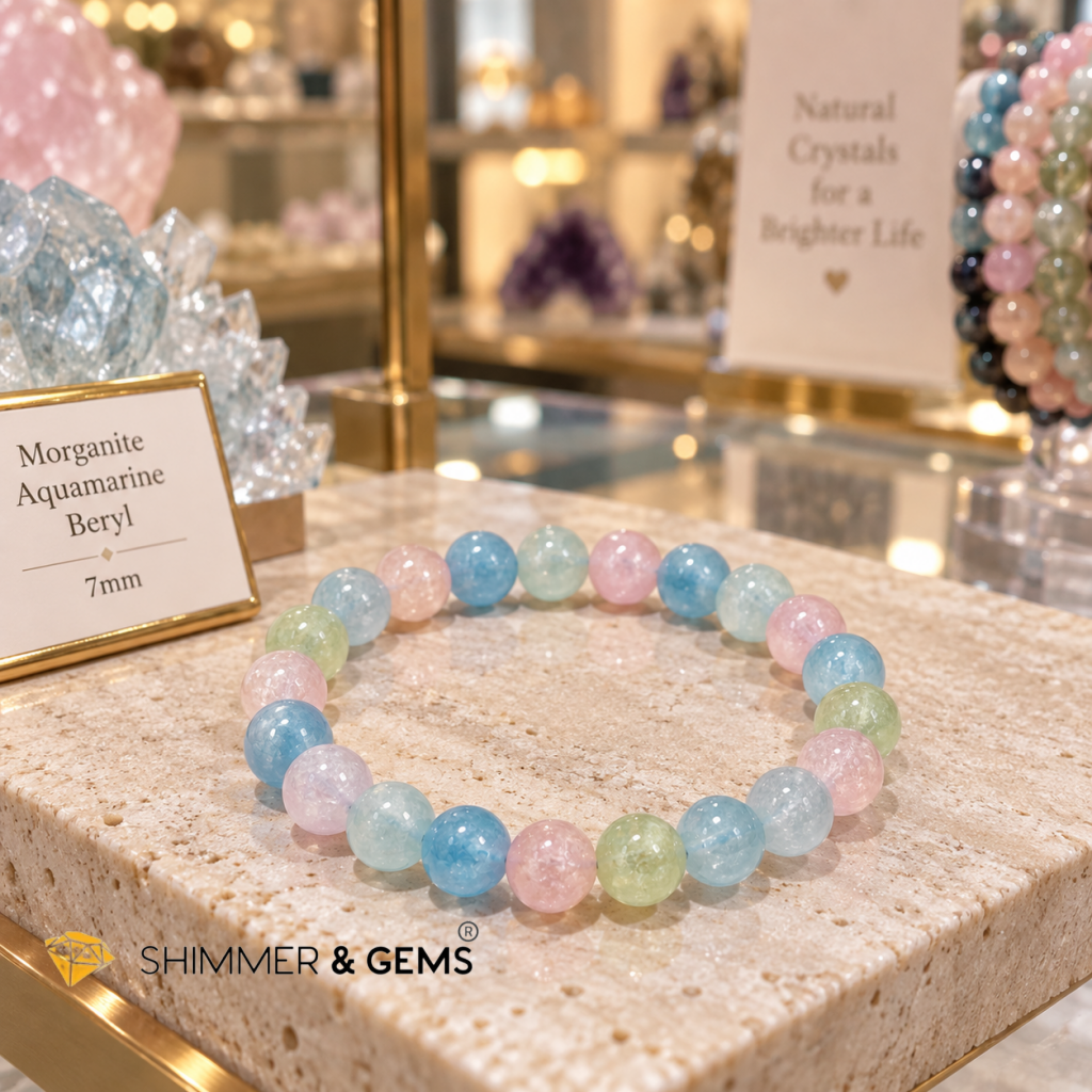 Morganite Beryl 7mm Bracelet