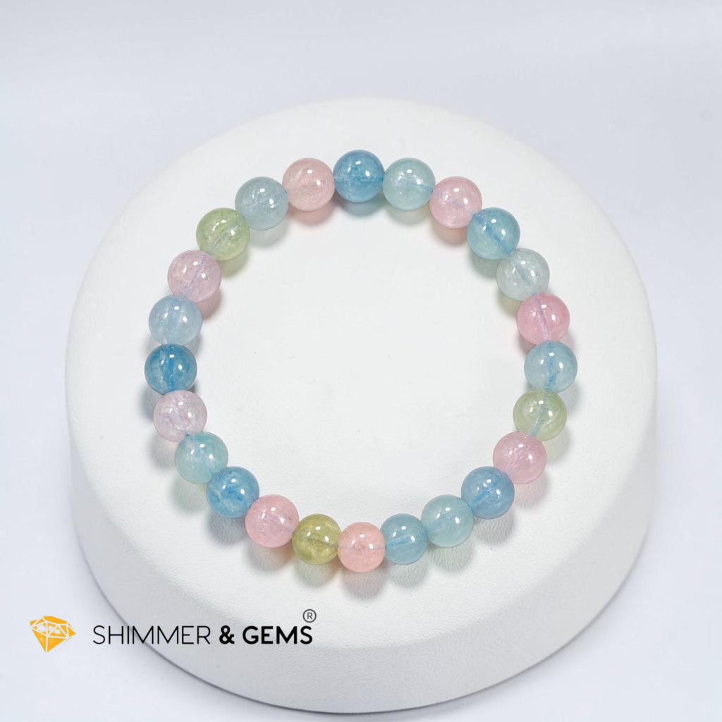 Morganite Beryl 7mm Bracelet