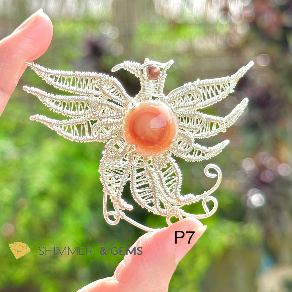 Mystical Phoenix Wire-wrapped Pendant (Stainless Steel)40-45mm