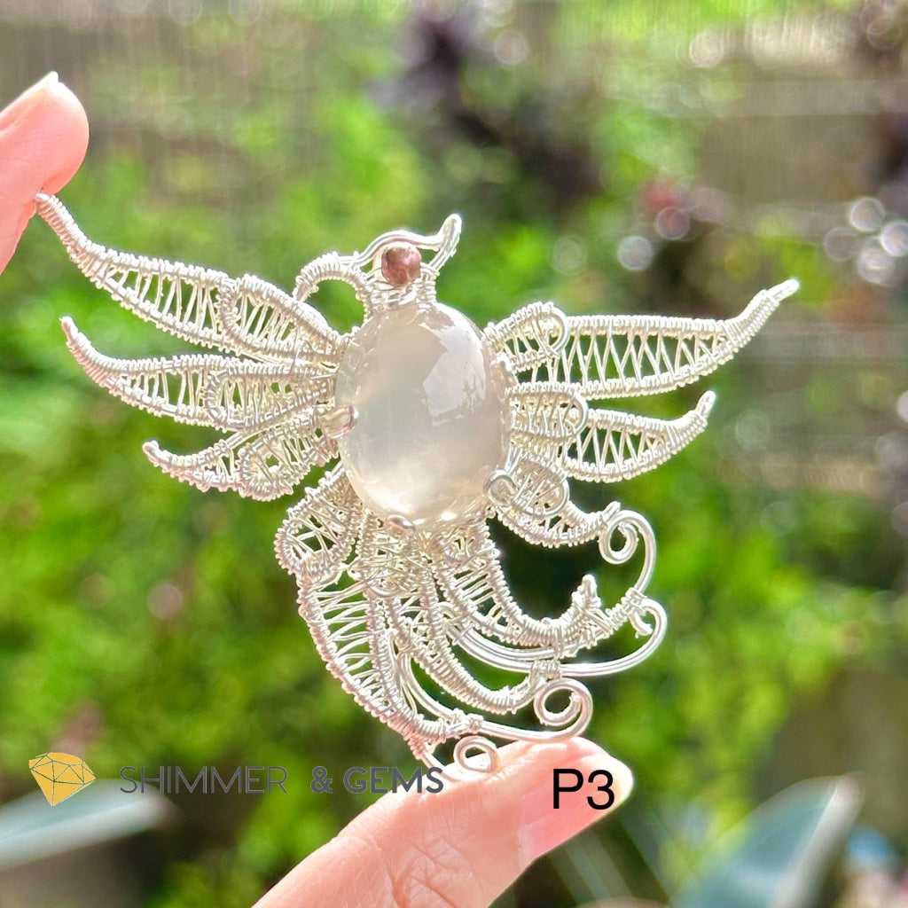 Mystical Phoenix Wire-wrapped Pendant (Stainless Steel)40-45mm