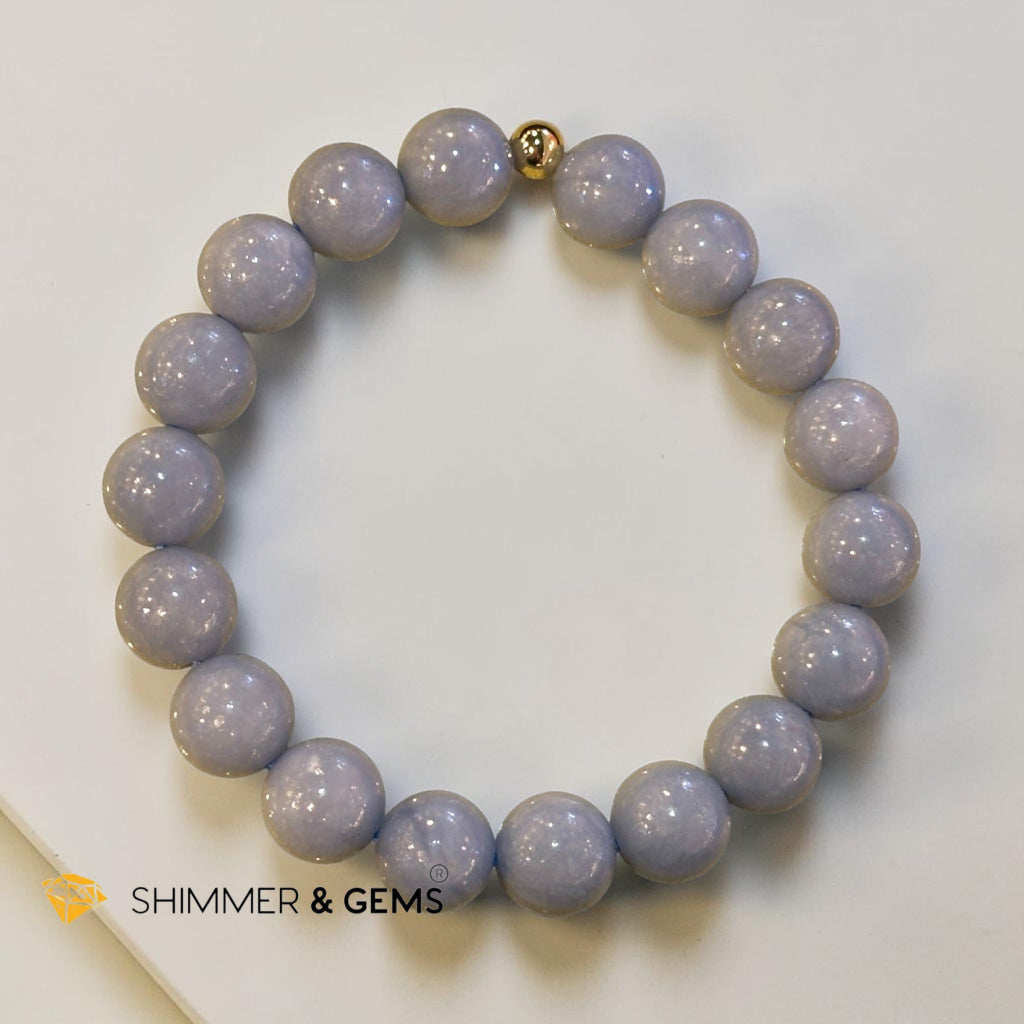 Natural Angelite 10mm Bracelet (Calmness)