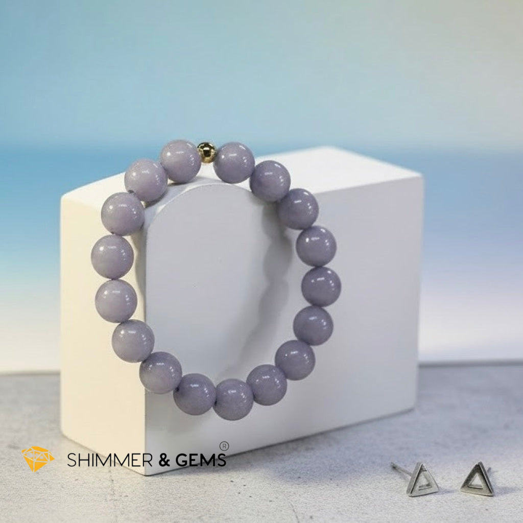 Natural Angelite 10mm Bracelet (Calmness)