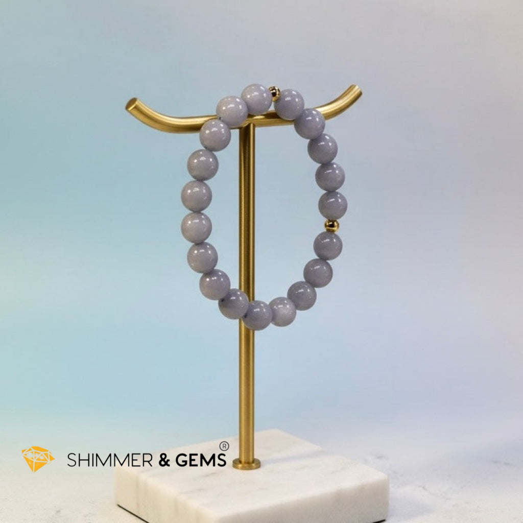Natural Angelite 10mm Bracelet (Calmness)