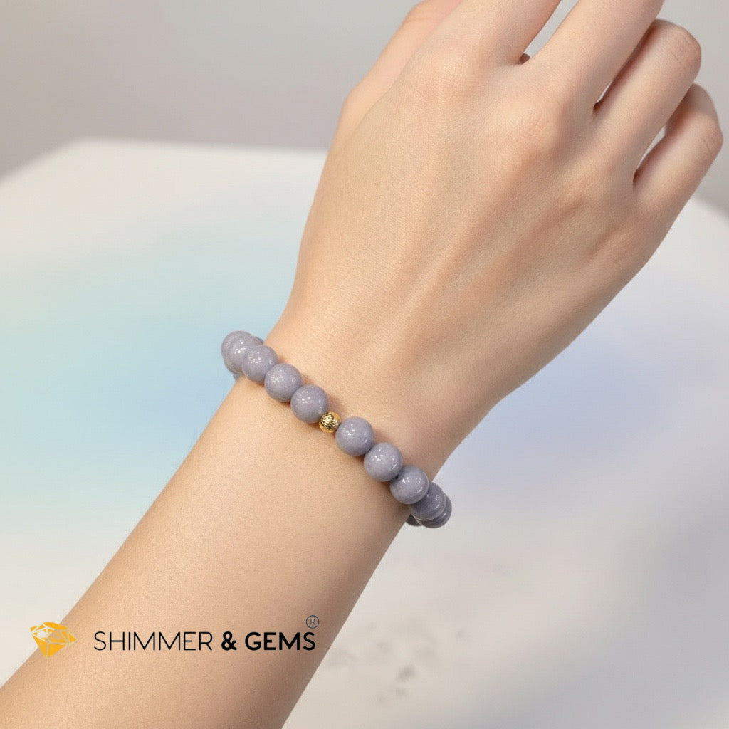 Natural Angelite 10mm Bracelet (Calmness)