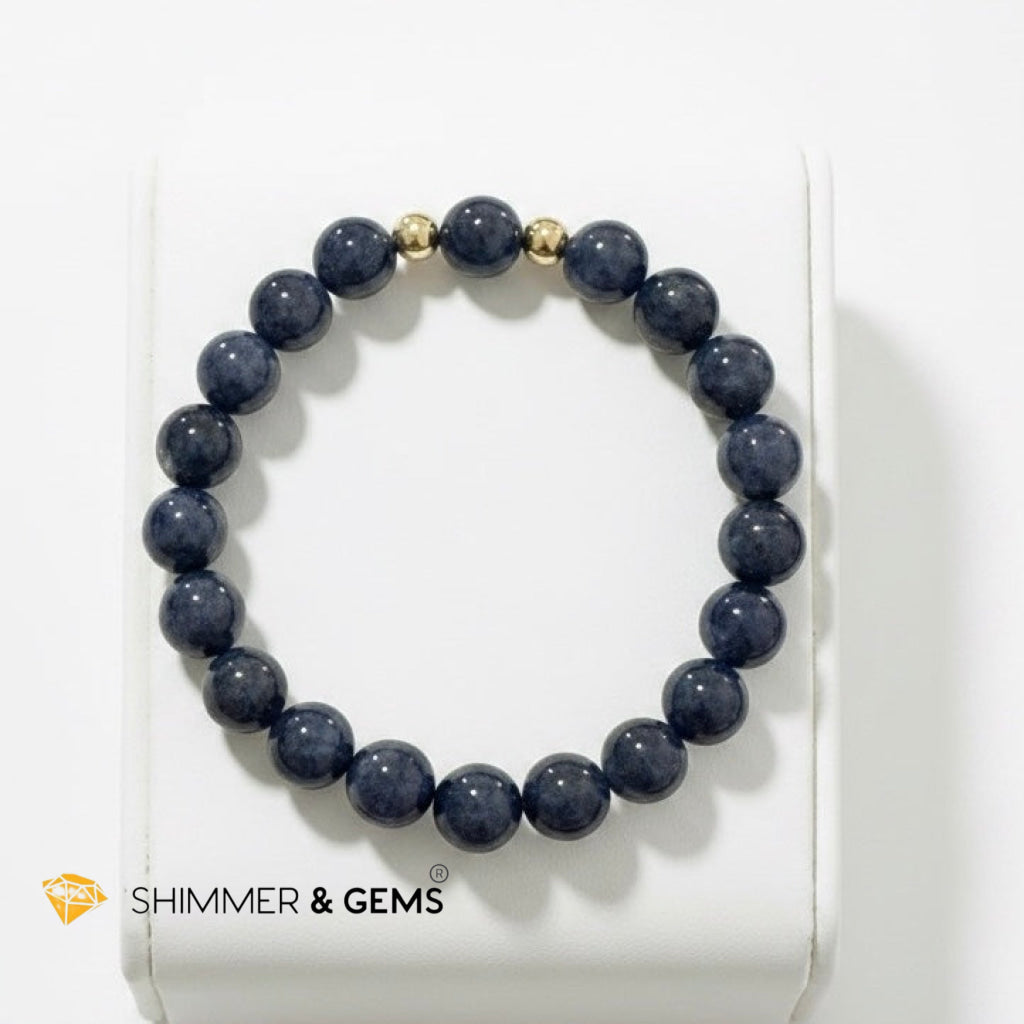 Natural Blue Sapphire 10mm Bracelet (Top Grade) (Fame, Wealth)