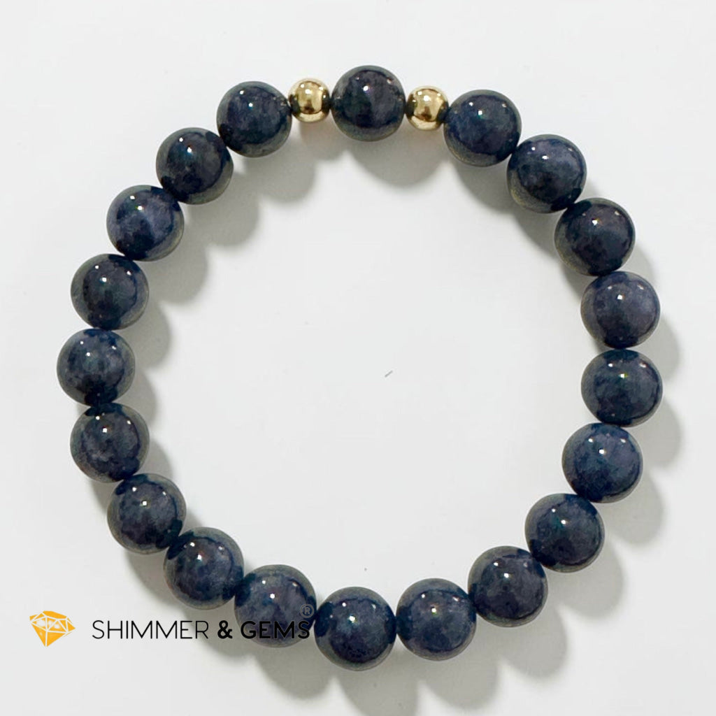 Natural Blue Sapphire 10mm Bracelet (Top Grade) (Fame, Wealth)