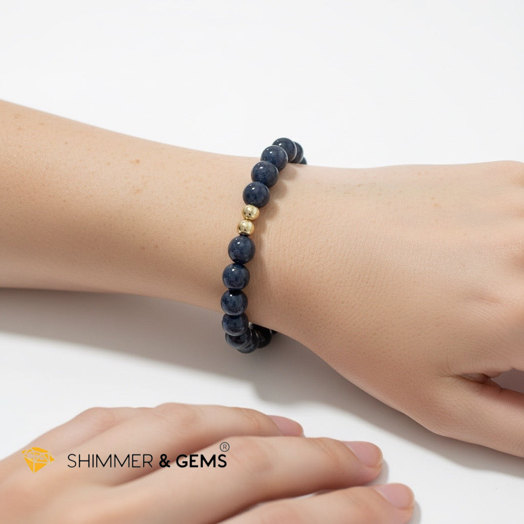 Natural Blue Sapphire 10mm Bracelet (Top Grade) (Fame, Wealth)