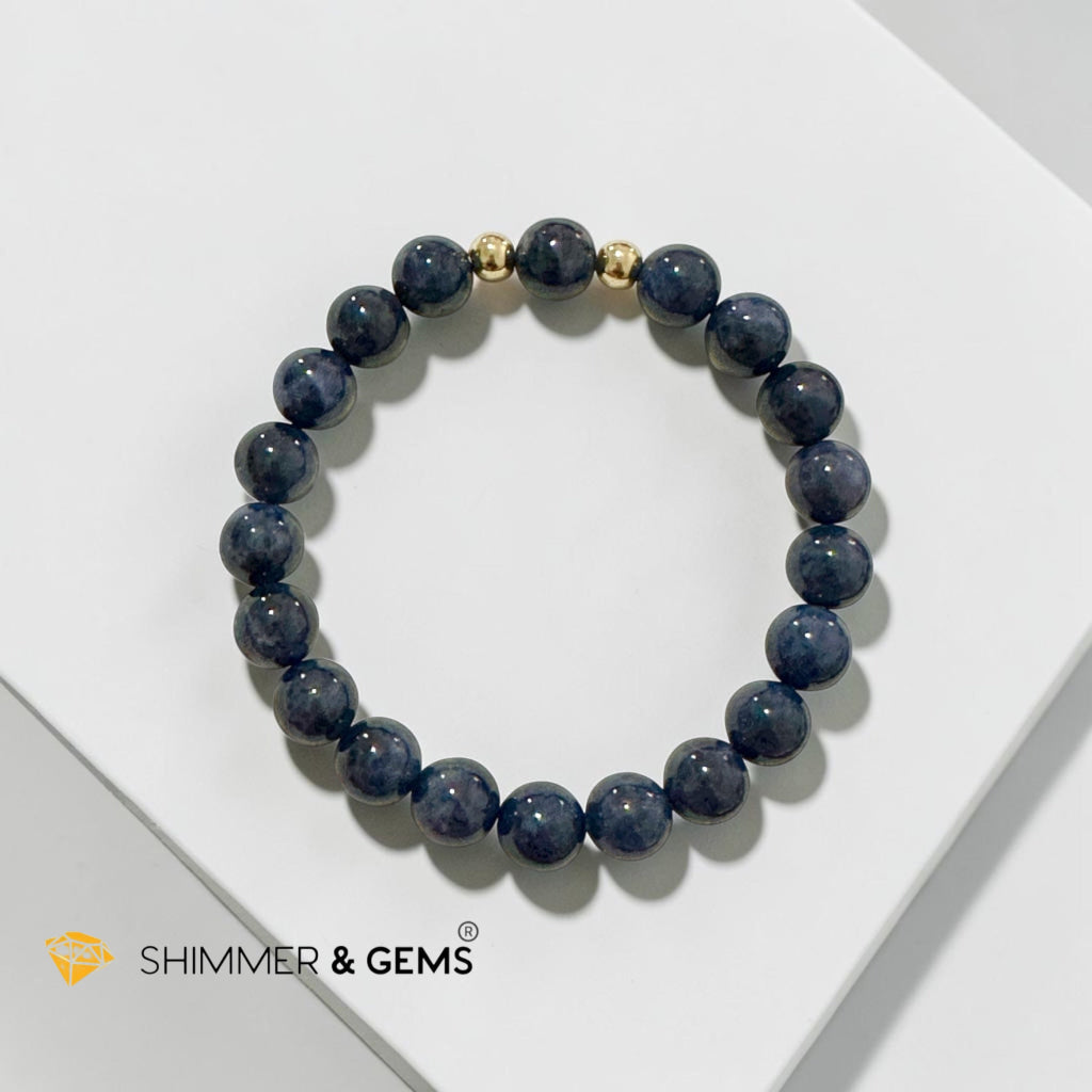 Natural Blue Sapphire 10mm Bracelet (Top Grade) (Fame, Wealth)