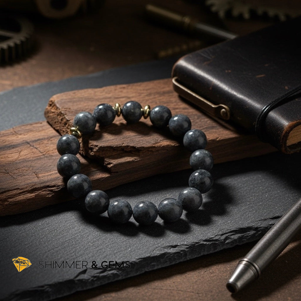 Natural Blue Sapphire 10mm Bracelet (Top Grade) (Fame, Wealth)