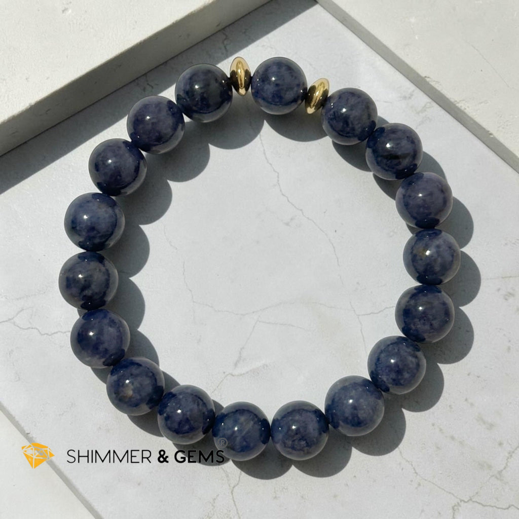 Natural Blue Sapphire 10mm Bracelet (Top Grade) (Fame, Wealth)