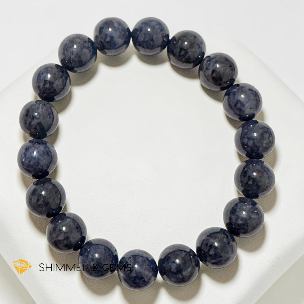 Natural Blue Sapphire 12mm Bracelet (Top Grade) (Fame, Wealth) Premium